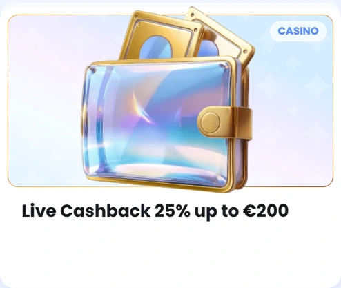 Bonus 5-CA Live Cashback 25% up to €200